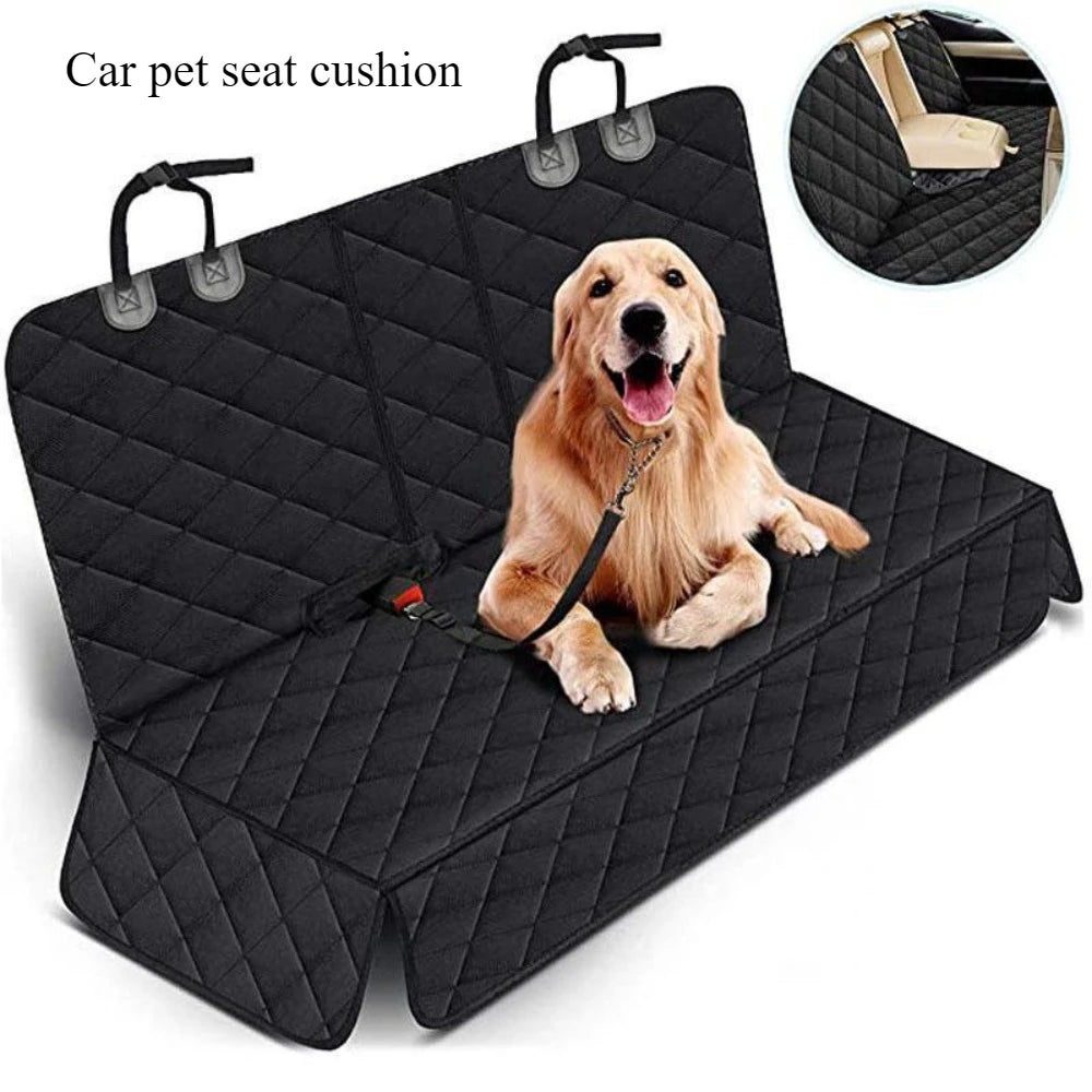 waterproof dog car seat cover pet travel mattress with armrest, quilted black dog car seat protector for safe travel