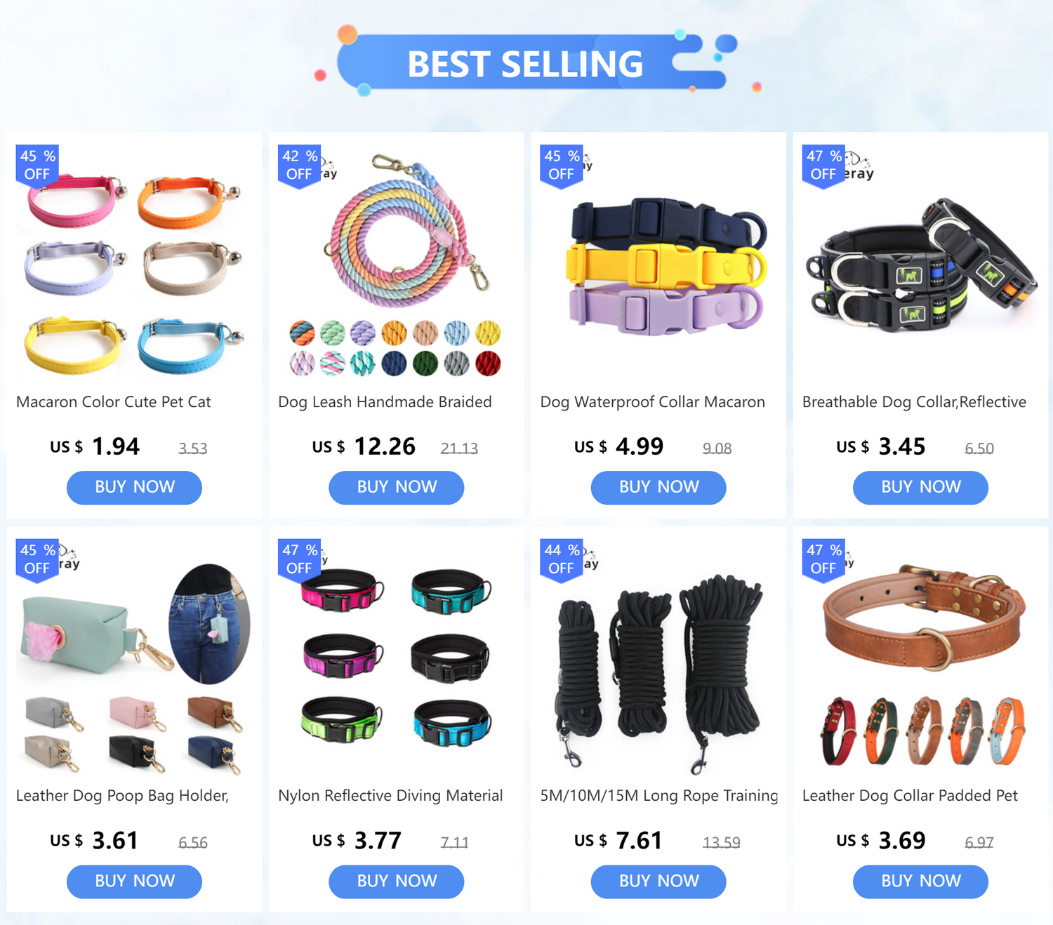 Best selling adjustable nylon dog collar with quick release buckle, durable and colorful for small to large dogs