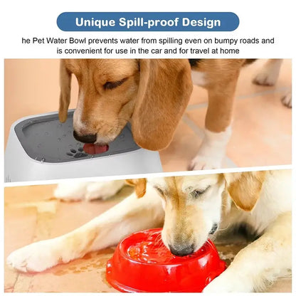 no-spill dog water bowl with spill-proof design for dogs, ideal for travel, cars, and home use