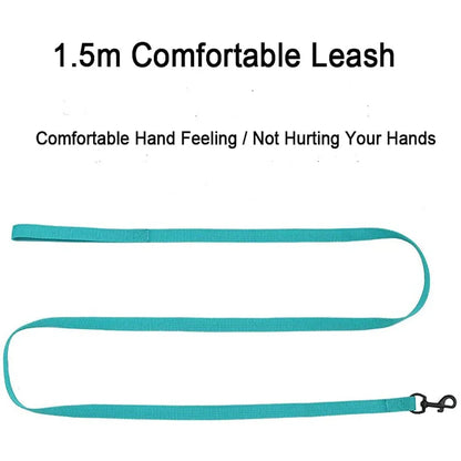 reflective cat harness and leash set 1.5m comfortable turquoise nylon leash for cats and small dogs