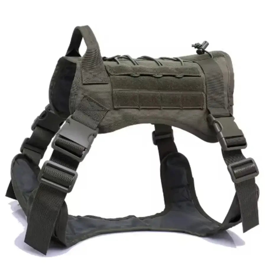 Army green military training dog harness padded quick release vest for small medium large dogs