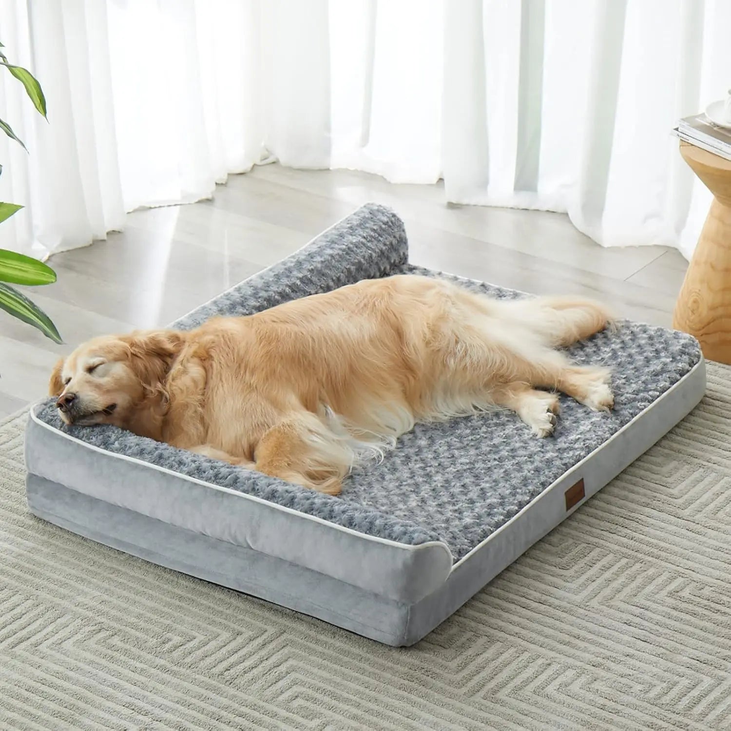 orthopedic dog bed for large dogs, sofa-style waterproof bed with washable cover and non-slip base for joint support