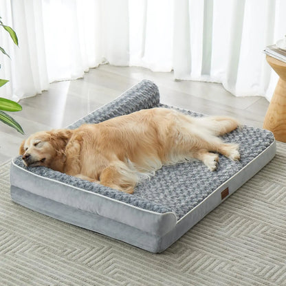 orthopedic dog bed for large dogs, sofa-style waterproof bed with washable cover and non-slip base for joint support