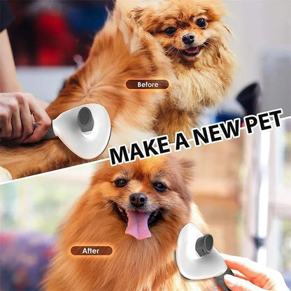 self cleaning pet grooming brush for dogs and cats, deshedding and dematting tool for loose hair, tangles, and dirt