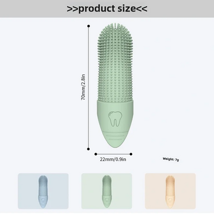 silicone finger toothbrush for dogs 360° cleaning, 70mm x 22mm food grade silicone pet dental care tool