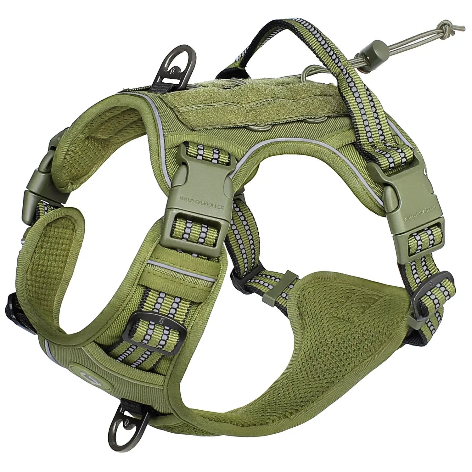 tactical no pull dog harness for medium large dogs, adjustable breathable MOLLE military vest with reflective straps