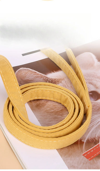 adjustable cat harness and leash set, yellow breathable pet harness with leash for small cats and puppies, quick release buckle