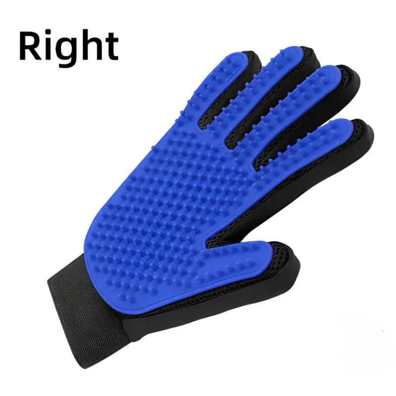 Right hand pet hair remover glove for dog and cat grooming, deshedding, massage, and cleaning