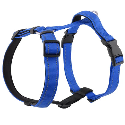 Dog harness vest dark blue nylon reflective quick release halter harness for small medium and large dogs