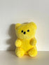 Yellow bear-shaped small dog squeaky toy, 11cm fleece plush for puppies, Pomeranian, Teddy, Shih Tzu and Pug