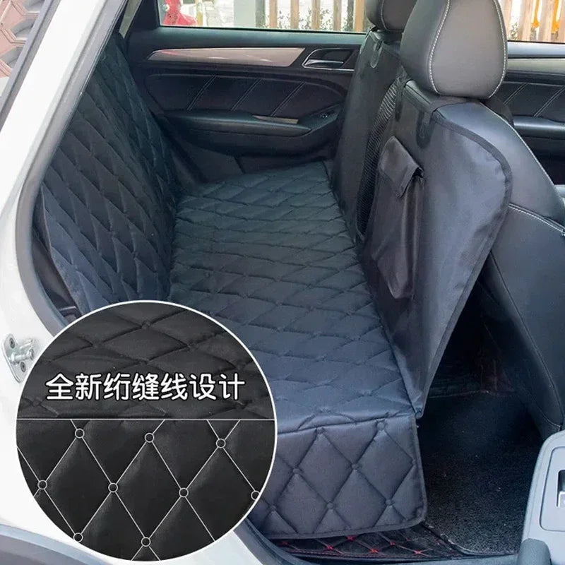 waterproof dog car seat cover for back seat hammock, quilted pet car seat protector for dogs, black