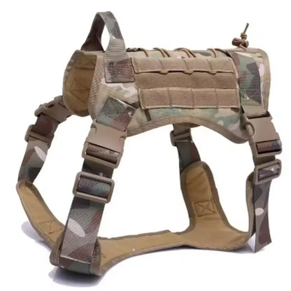 CP camouflage military training dog harness padded quick release vest for small medium large dogs