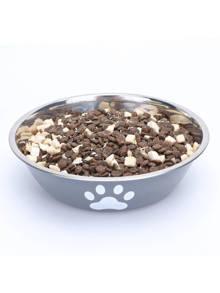 Dog bowl new pet bowl large capacity dog food bowl stainless steel anti-overturning household dog bowl pet supplies.