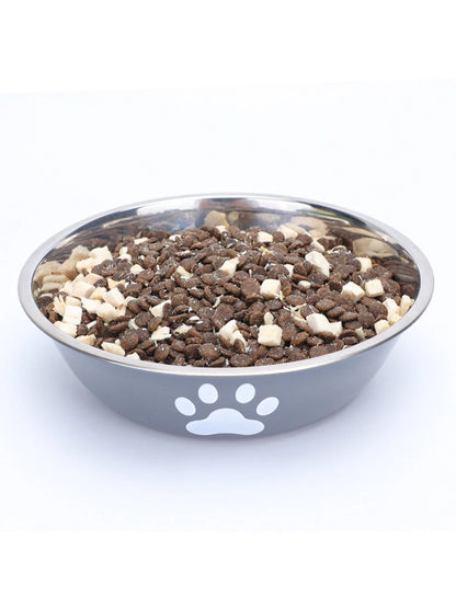 Dog bowl new pet bowl large capacity dog food bowl stainless steel anti-overturning household dog bowl pet supplies.