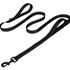heavy duty double handle dog leash, black XL nylon with reflective strips for night safety, ideal for large and extra large breeds