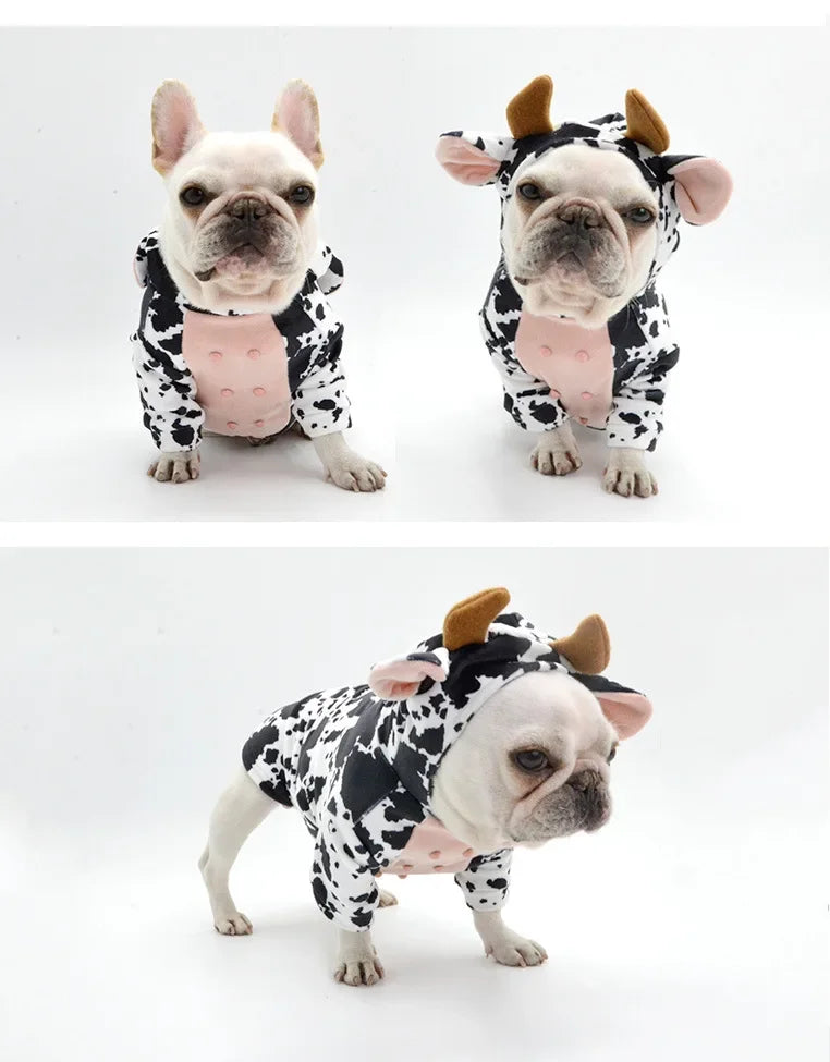Dog Clothes for Small Medium Dogs Cow Pig Styling Outfit for French Bulldog Pet Puppy Clothing Funny Halloween Xams Dog Costume
