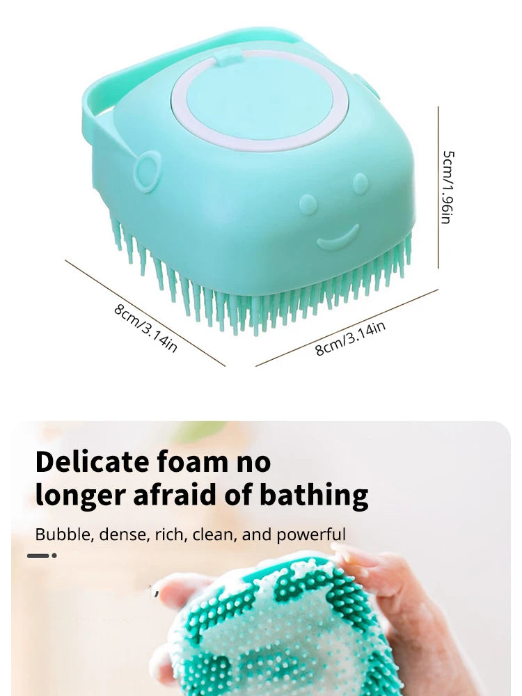 silicone pet bathing brush for dogs and cats, soft silicone massager for gentle grooming and effective cleaning
