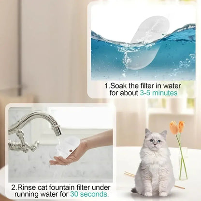 PETLIBRO PLWF002 replacement filters for cat water fountain, soak 3-5 minutes and rinse 30 seconds