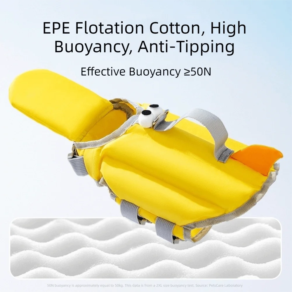 adjustable dog life jacket with EPE flotation cotton, high buoyancy, anti-tipping design for safe swimming