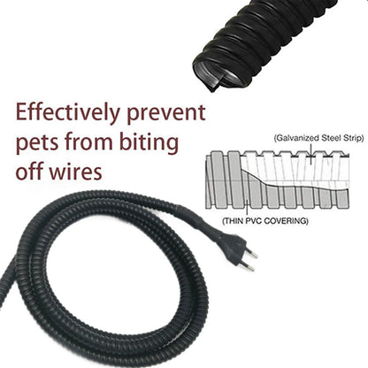 Pet-proof spiral wire protector sleeve for cords, anti-bite PVC and steel covering design