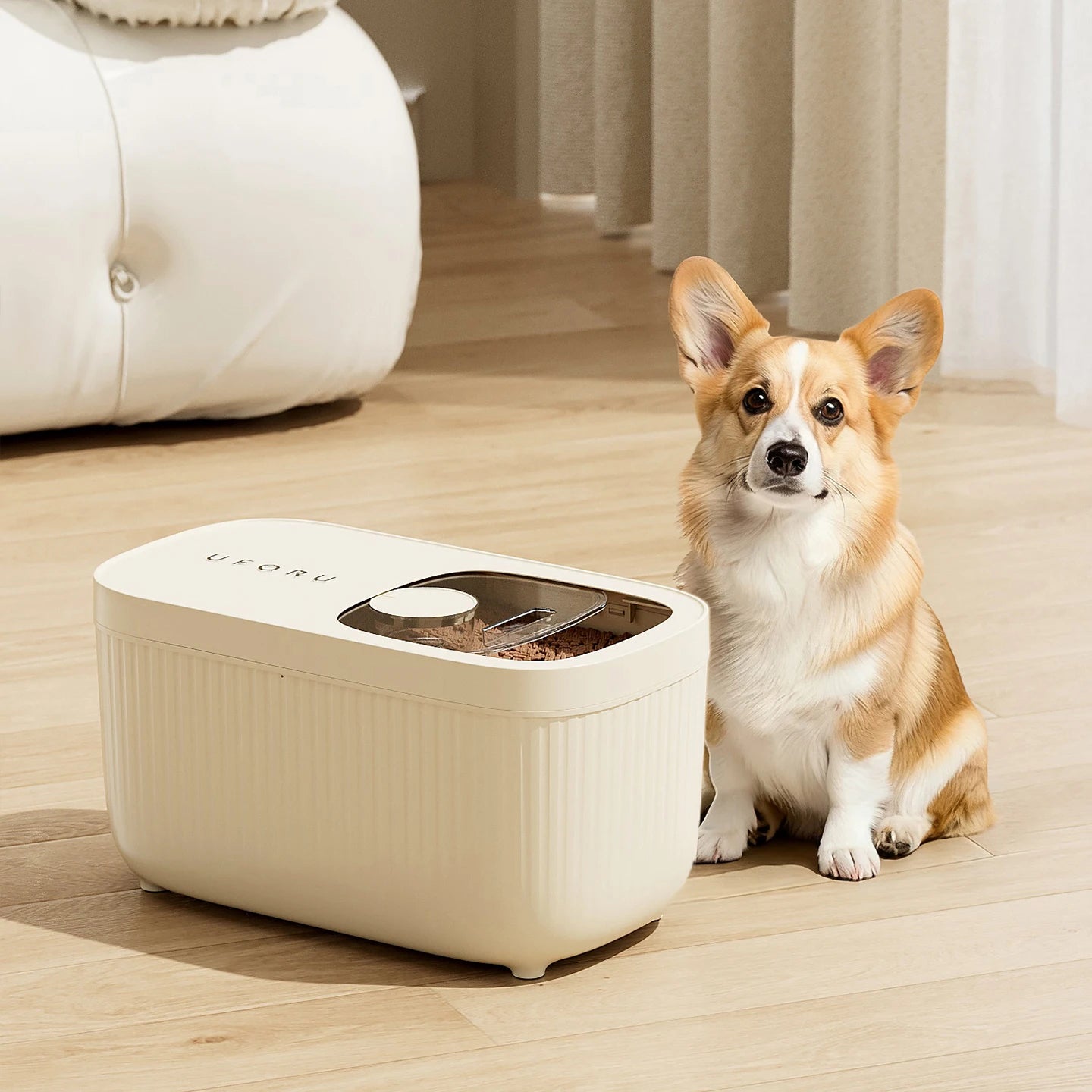 Dog Food Storage Container, Multi-purpose Organiser, Large-capacity Dog Treat Organiser, Convenient Push-Pull Design