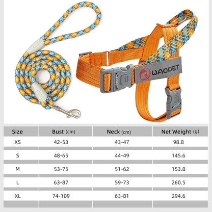 no pull dog harness with matching leash, durable reflective nylon for heavy, medium, and large dogs