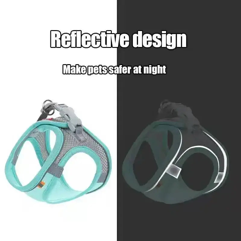 adjustable reflective dog harness vest for small dogs, reflective design for safer night walking