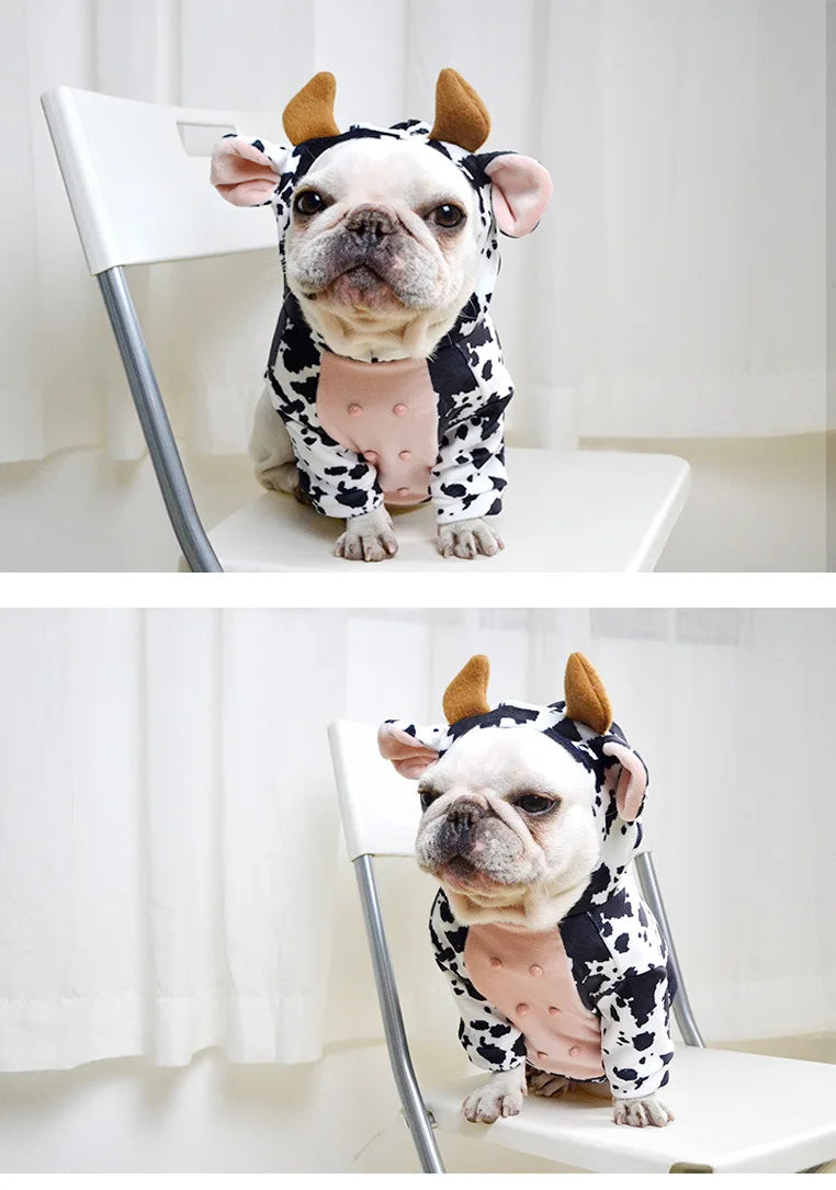 Dog Clothes for Small Medium Dogs Cow Pig Styling Outfit for French Bulldog Pet Puppy Clothing Funny Halloween Xams Dog Costume