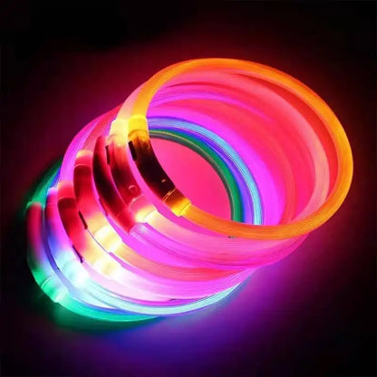 Led Usb Dog Collar Pet Dog Night Luminous Charge Collar Pet Night Safety Flashing Glow Dog Loss Prevention Collar Pet Accessorie
