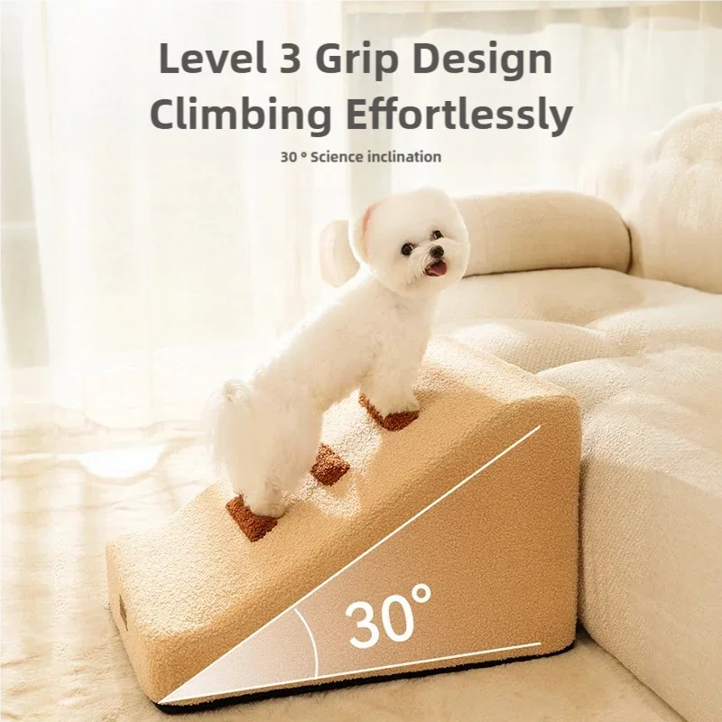 2/3  Steps Puppy Stairs Non-Slip Ladder Dogs Pets Secure Stairs Ramp for Dogs Protect Older Dogs  with Joint Pain Sofa Bed Ladde