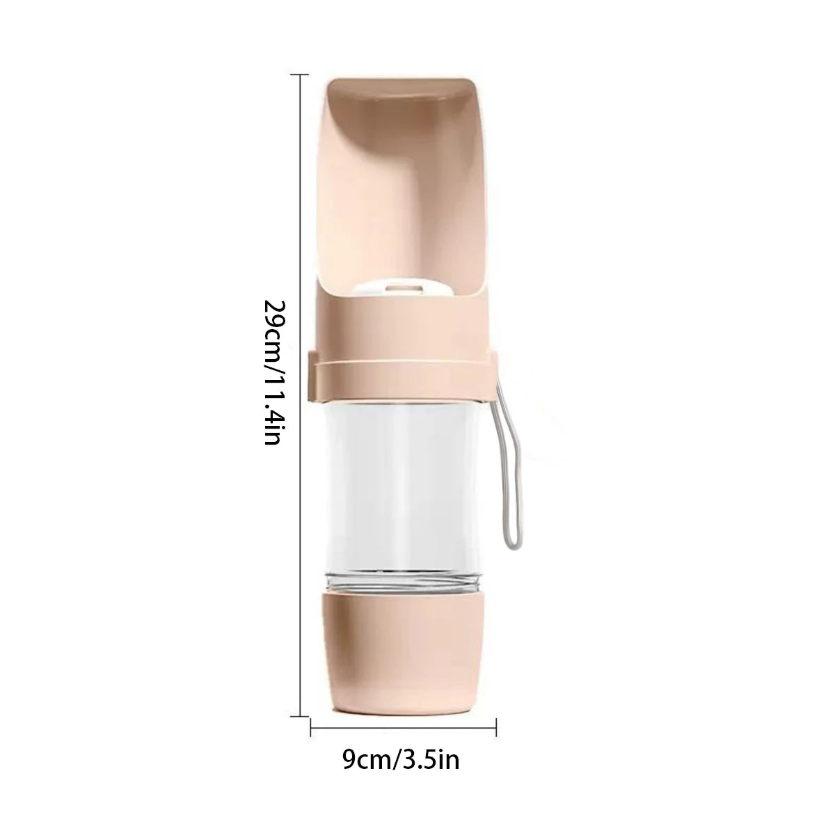 portable dog water bottle with food container pink plastic travel pet water cup with storage for puppies and cats