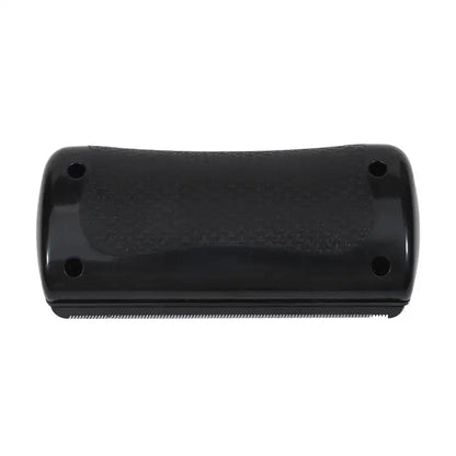 Black pet deshedding brush for dogs and cats, ergonomic grooming tool to remove loose hair and reduce shedding