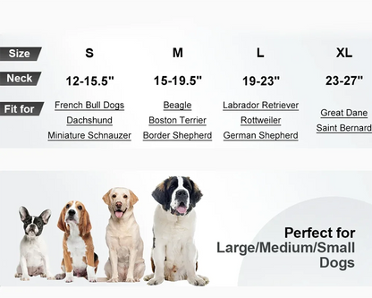 Padded Dog Collars for small Medium large Dogs Reflective Wide Pet Collars Adjustable Heavy Duty Nylon Neoprene Dog Collar size guide.