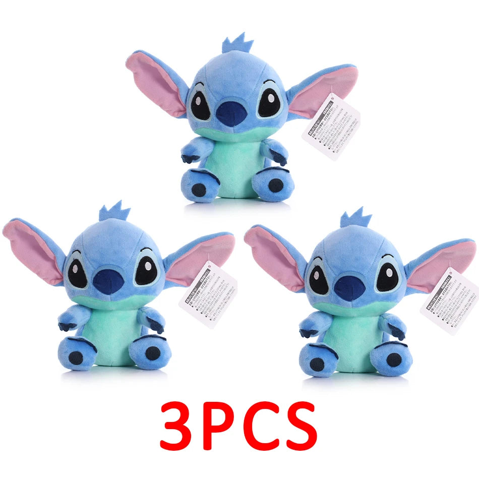 stitch stuffed plush doll 3PCS C1-3PCS set of blue cartoon plush toys with tags, kawaii gift for kids