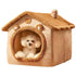 Indoor warm dog house yellow soft pet tent bed for small dogs with removable washable cushion, cozy all-season kennel