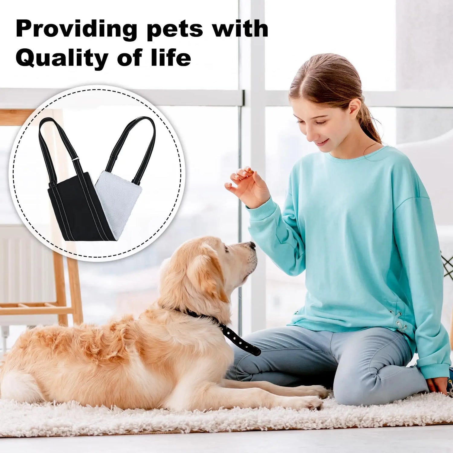 Dog Lift Harness Adjustable Dog Sling for Back Legs Support Rehab Harness for Weak Rear Legs Pet Aid Assist Tool For Elderly Dog