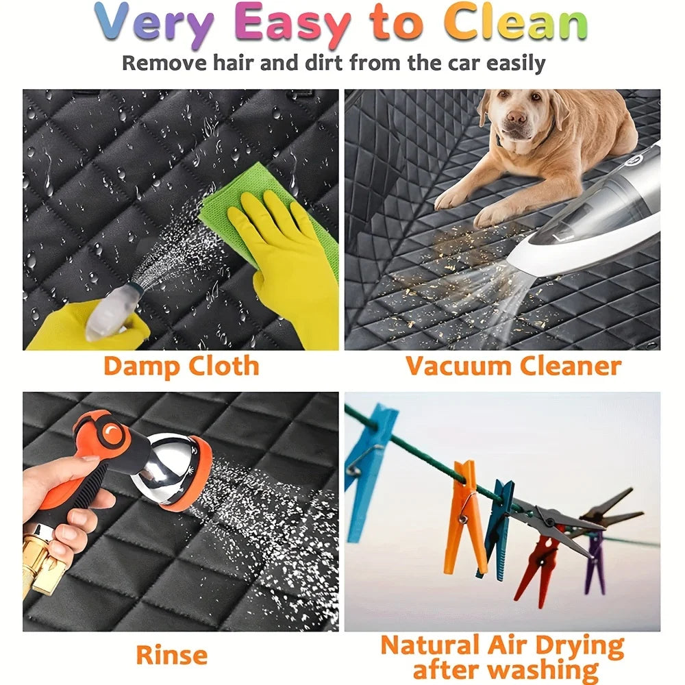 dog car seat cover hammock for easy cleaning, scratch-proof waterproof pet car seat cover with vacuum, rinse, and air-dry care