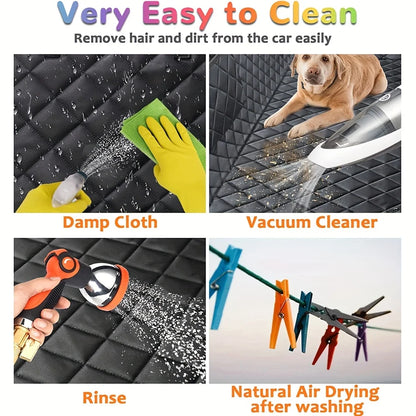 dog car seat cover hammock for easy cleaning, scratch-proof waterproof pet car seat cover with vacuum, rinse, and air-dry care