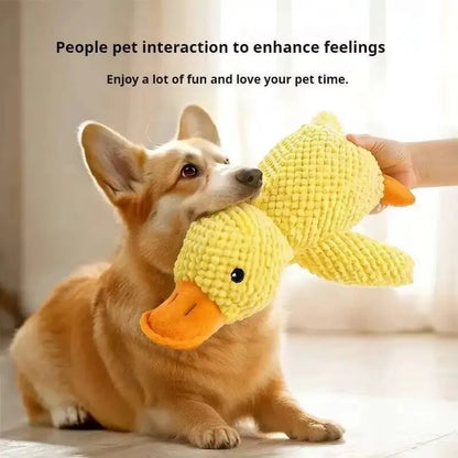 indestructible pet chew toy for aggressive chewers yellow plush duck for dogs interactive squeak toy