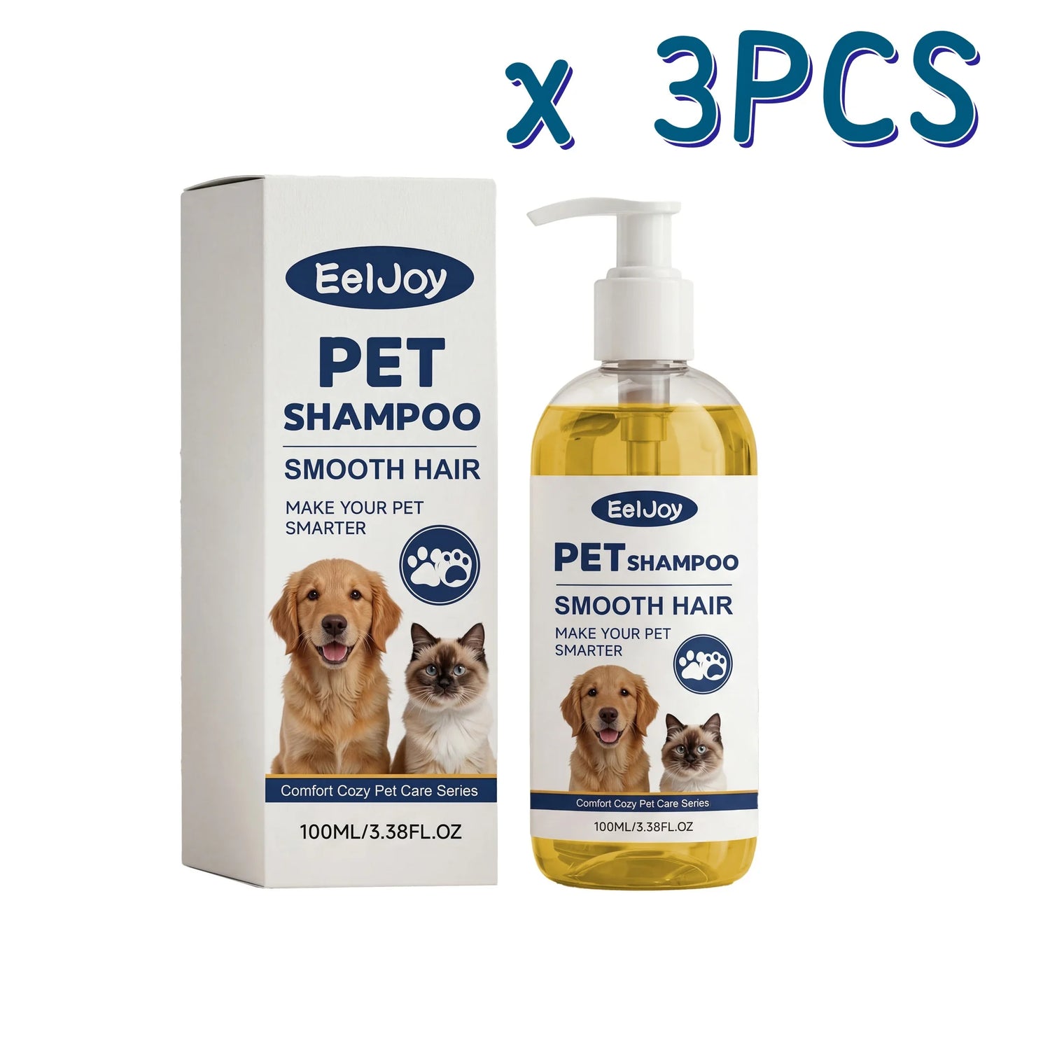 moisturizing pet shampoo for sensitive skin EelJoy pet shampoo conditioner 100ml boxed x 3pcs for dogs and cats