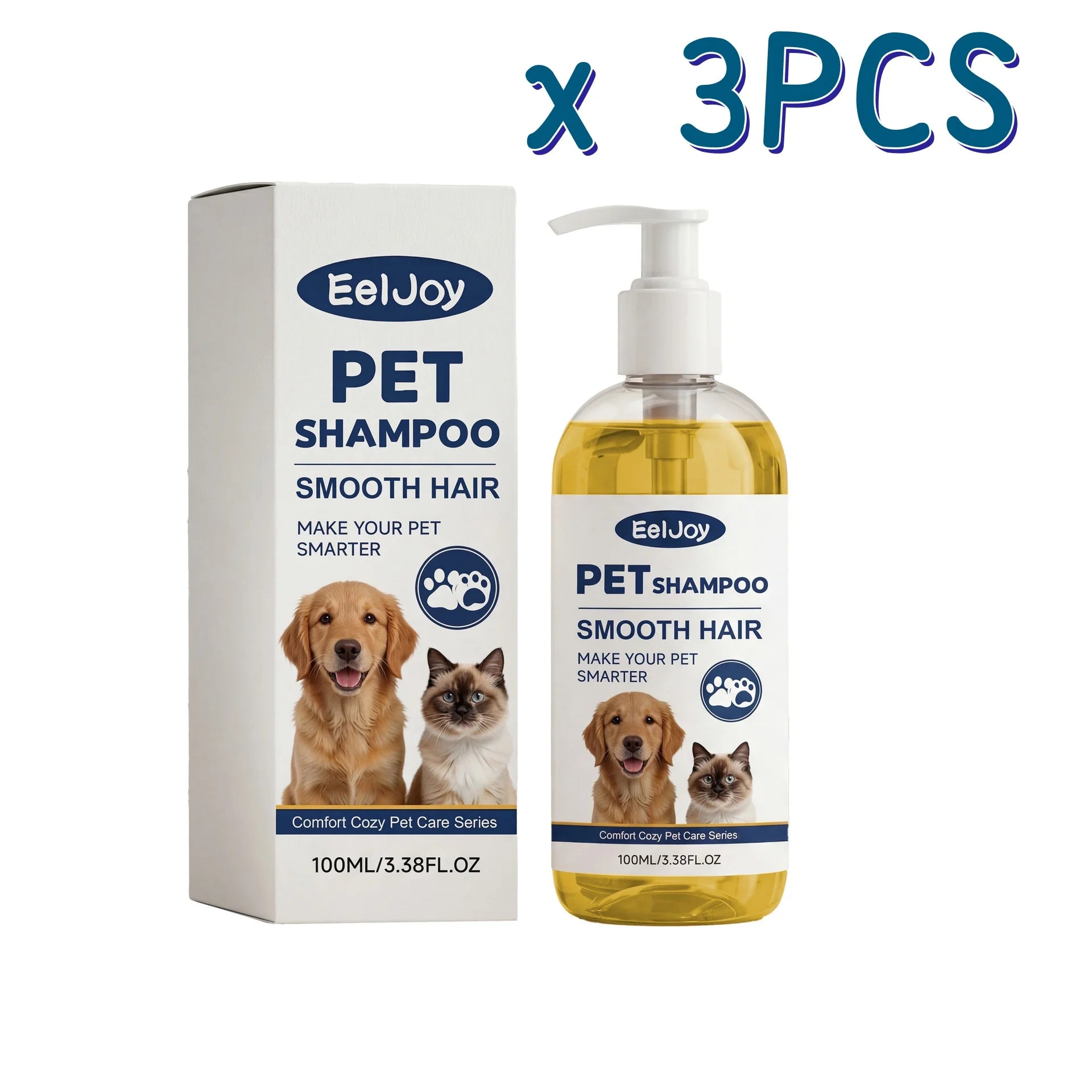 moisturizing pet shampoo for sensitive skin EelJoy pet shampoo conditioner 100ml boxed x 3pcs for dogs and cats