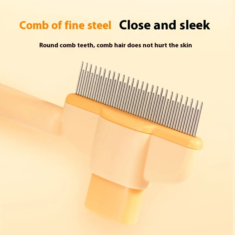 dog hair remover brush fine steel pet grooming comb with close round teeth for gentle hair removal