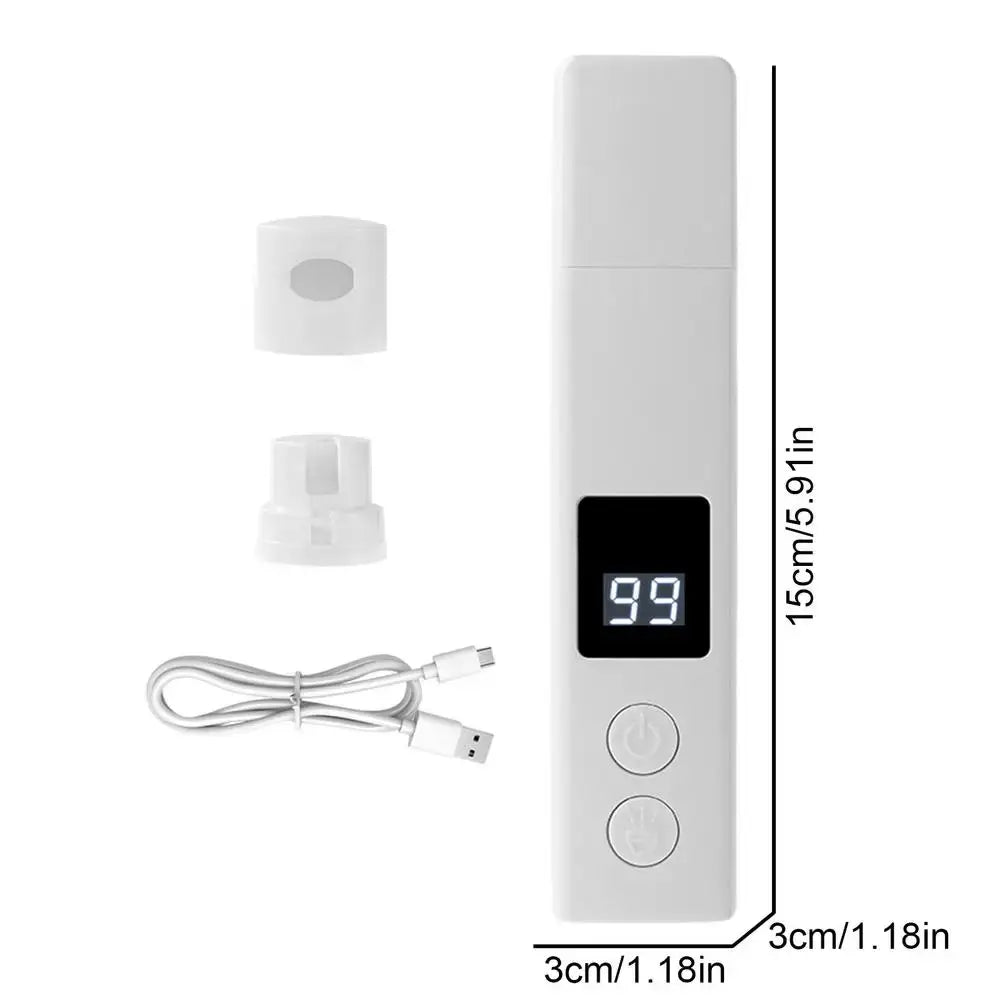 White rechargeable dog nail grinder with USB cable, 15cm electric pet nail trimmer for dogs and cats, quiet cordless design