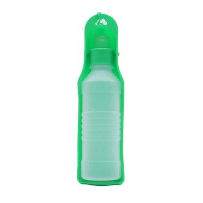 portable dog water bottle green plastic pet drinking cup for walking, travel, and cat feeding