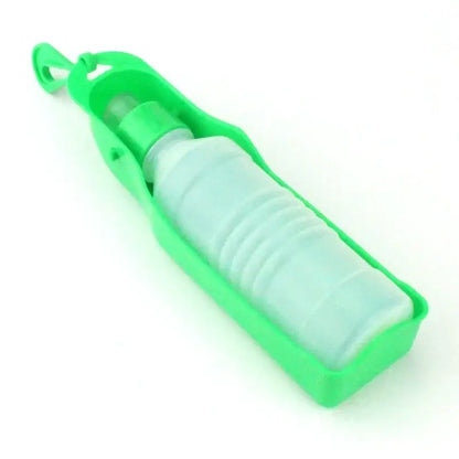 portable dog water bottle green leakproof plastic pet water dispenser for outdoor walking travel, 500ml