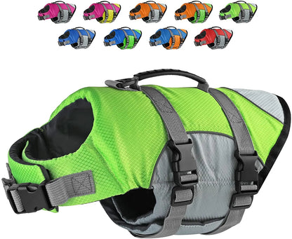 Adjustable Dog Life Jacket with Rescue Handle Sport Safety Rescue Vest Dog Clothes  Puppy Float Swimming Suit for All Pet Dogs
