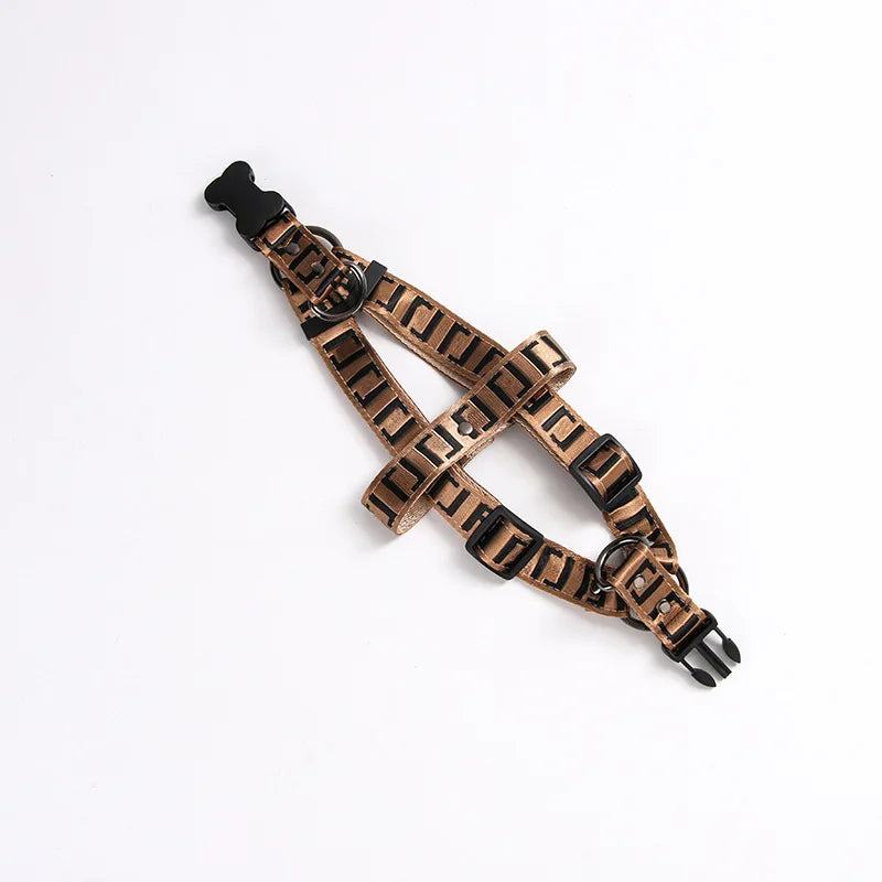 personalized no pull dog harness adjustable brown training vest for medium large dogs with free engraving