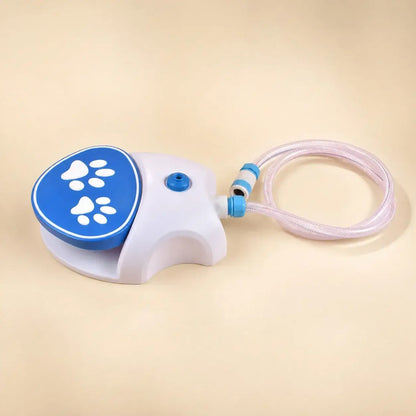 step-on dog water fountain outdoor pet dispenser with hose and paw-print pedal for courtyard garden