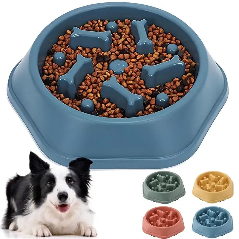 slow feeder dog bowl for anti-choking puppy and medium dogs, anti-slip puzzle feeder for slow eating