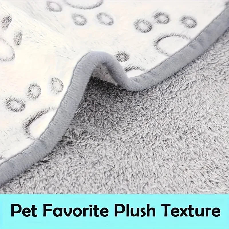 Soft Flannel Pet Blanket for Dogs Cats Plush Mat Dog Paw Print for Cats Dog  High Quality Dog Blanket Pet Mat Warm Dog Supplies